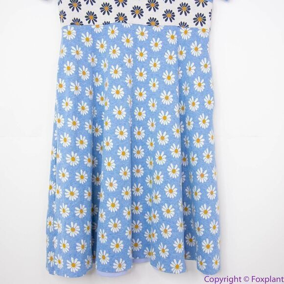 Hutch Anthropologie blue Daisy Rainey Dress V neck‎ short sleeves, size 1X - Picture 4 of 16